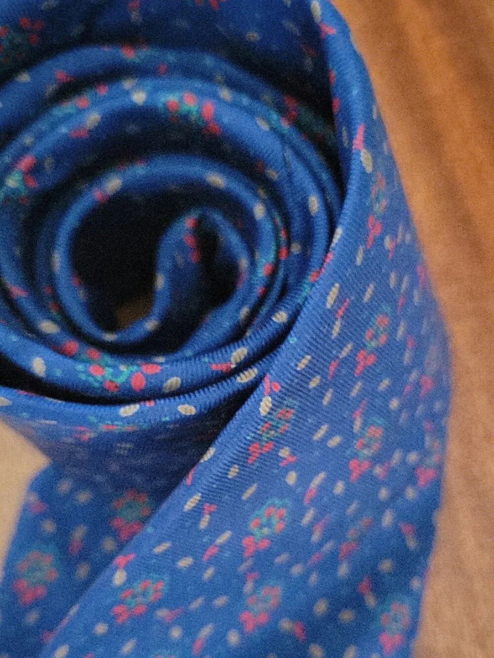Vintage Yves Saint Laurent Paris/ New York Blue Floral Silk Tie